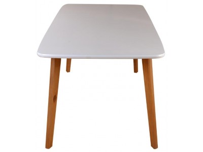 Mesa de madeira na base e tampo laqueado em branco de MDF 180 x 90 cm | Coleção Scandian